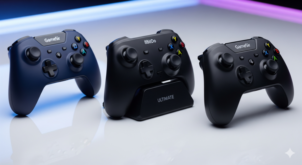 Melhores Controles para PC Custo-Benefício 2026 GameSir T4 Nova Lite 8BitDo Ultimate Cyclone 2 Hall Effect