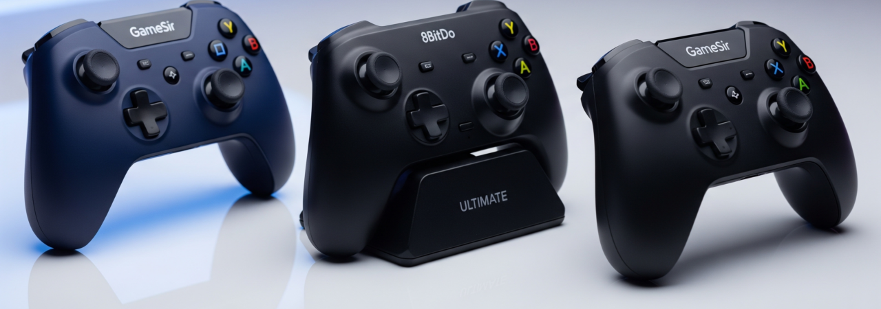 Melhores Controles para PC Custo-Benefício 2026 GameSir T4 Nova Lite 8BitDo Ultimate Cyclone 2 Hall Effect